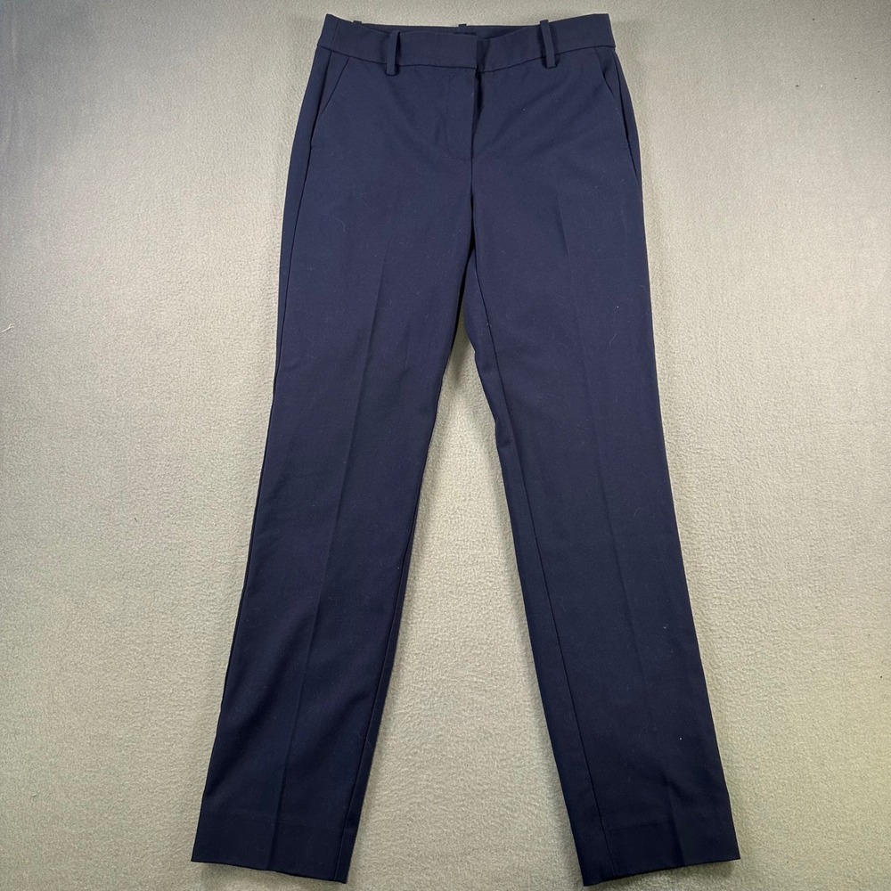 J.Crew Navy Blue Stretch Straight Leg Dress Pants Womens Size 4 Workwear Trouser